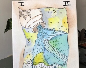 Aquarius Tarot Water Painting