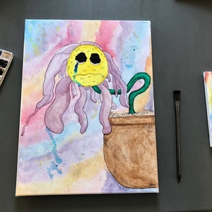 Sad Flower; A Watercolor Painting