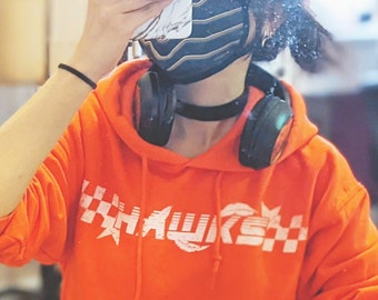 Unisex Hawks Vintage Racer Hoodie (Checkered)