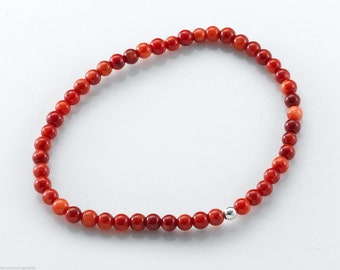 Rote Koralle Kugel Edelsteinarmband basic Armband