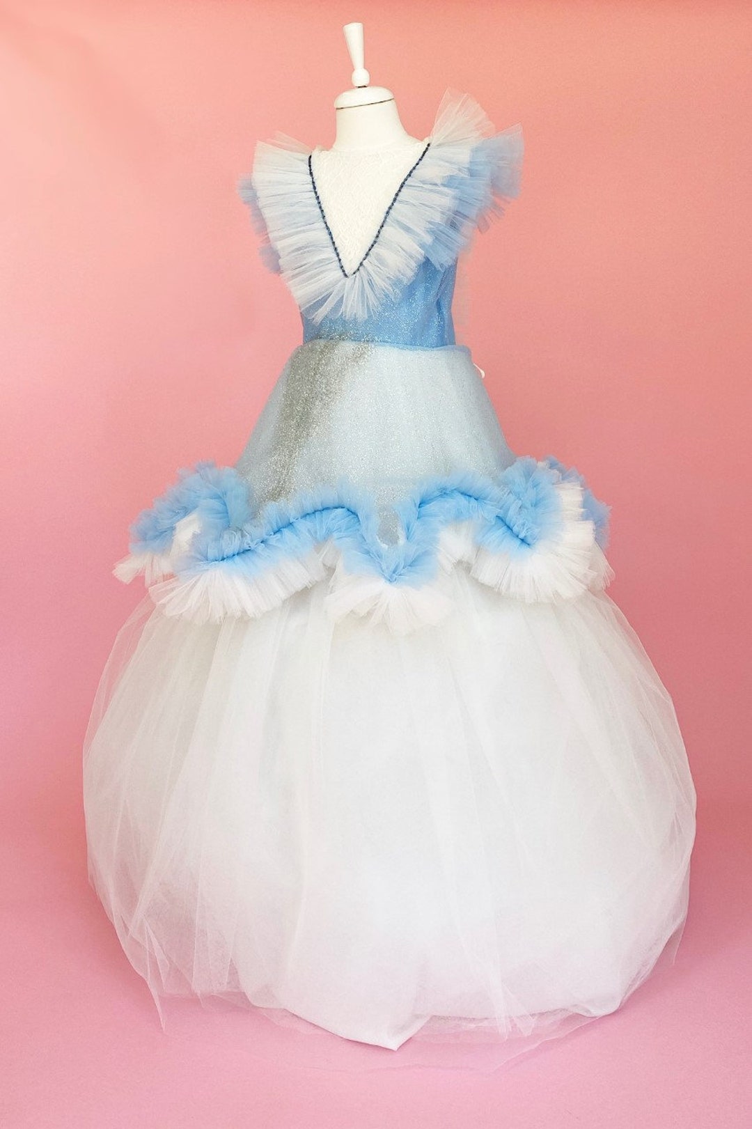 Blue Swan Dress Girl Evening Birthday Dress Gift Christmas Etsy