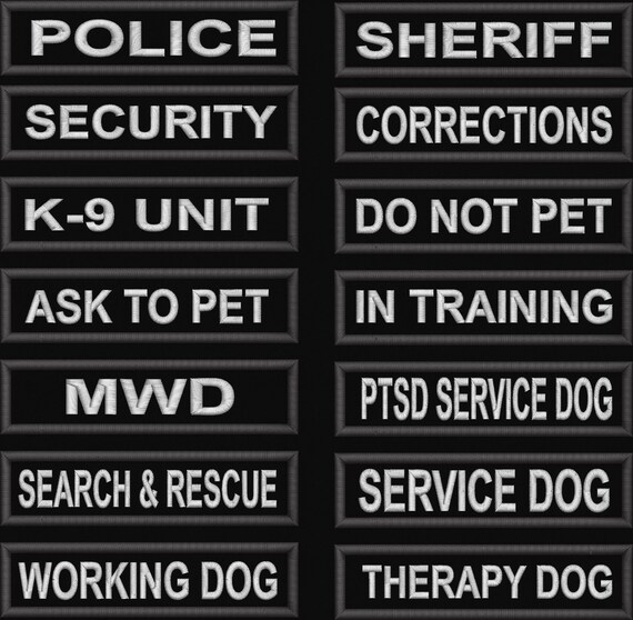 Police & Service Dog BLACK Vest Harness with 2 Embroidered 'DO NOT PET' Badges