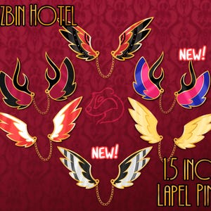 PRE-ORDER Winged Lapels | Hazbin Hotel Enamel Pins