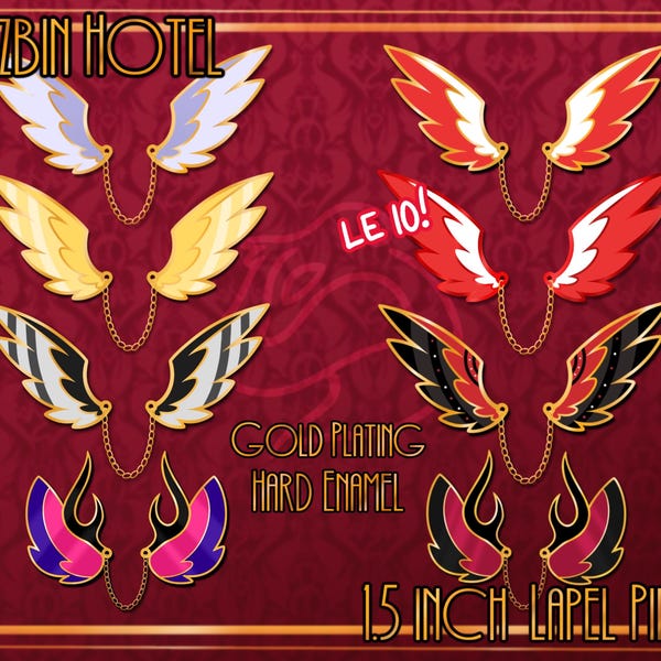 Winged Lapels | Hazbin Hotel Enamel Pins