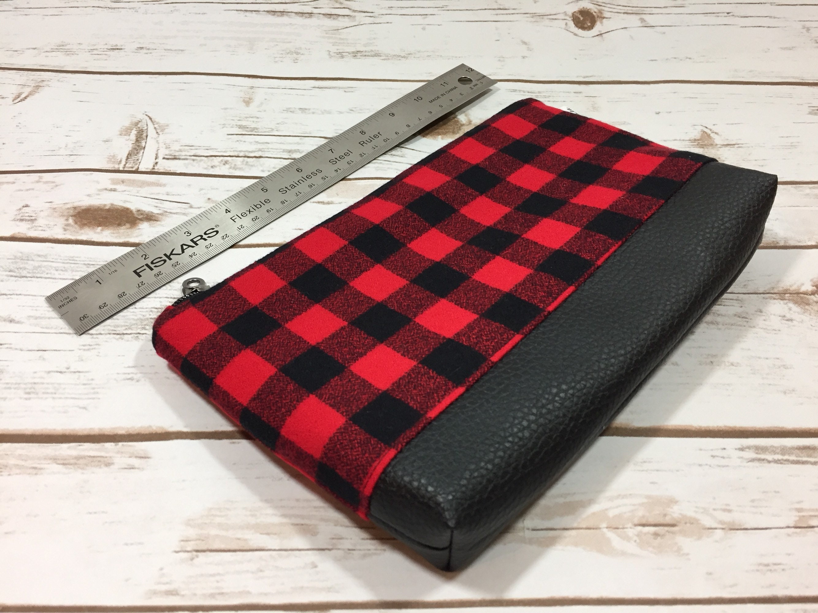 Red Buffalo Check Zippered Clutch | Etsy