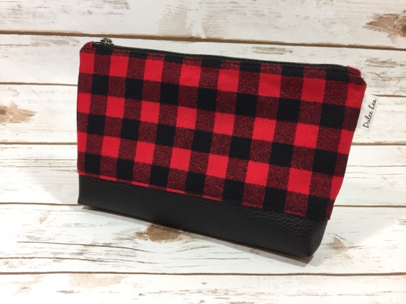 Red Buffalo Check Zippered Clutch | Etsy