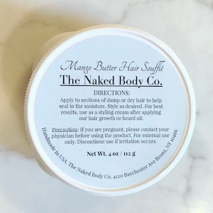All-Natural Whipped Mango Butter Hair Soufflé | Vegan | Cruelty-Free | Mango Butter | Hair Care | Hair Butter | Self Care