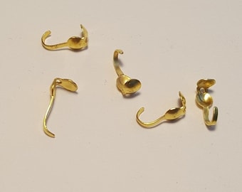 50 Stk. Klappkalotten Ø 4 mm, goldfarben, Endstück, Verschluss zur Schmuckherstellung, Quetschkalotte