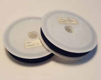 Alambre para abalorios de cola de tigre Ø 0,38 mm, 100 m de longitud, azul oscuro, alambre para abalorios para hacer bisutería, ensartar cuentas