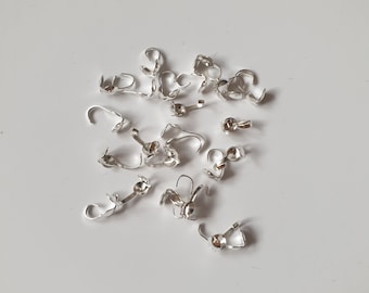 50 pcs crimp calottes, ball Ø 4mm (0.15 inches), silver-coloured