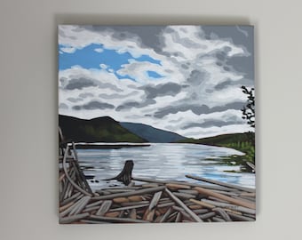 Original Acrylic Landscape Painting - Stave Lake
