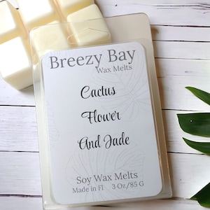 Wax Melts / Cactus Flower & Jade Scented Soy Wax Melts / STRONG Scented