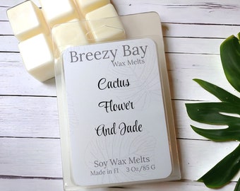 Wax Melts / Cactus Flower & Jade Scented Soy Wax Melts / STRONG Scented