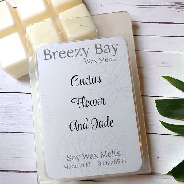 Wax Melts / Cactus Flower & Jade Scented Soy Wax Melts / STRONG Scented