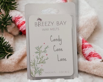 Candy Cane Lane Soy Wax Melts, Christmas Wax Melts, Strong Scented Melts, Wax Melts for Warmer