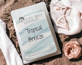 Tropical Breeze Wax Melts, Soy Wax Melts, Wax Melts for Warmer, Strong Scented