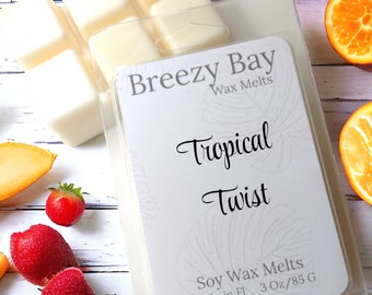 Tropical Twist Soy Wax Melts, Wax Melts for Warmer, Fruity Scented Melts, Tropical Scented Wax Melts, Natural Wax Cubes