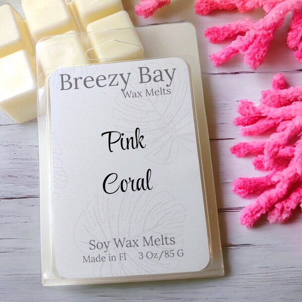 Pink Coral Wax Melts, Wax Melts for Warmer, Summertime Wax Tarts, White Nectarine Scent