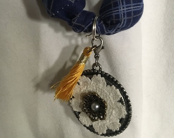 Happy Batik Rubber & Fabric Necklace