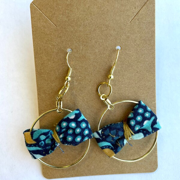 Fabric Hoop Earrings Etsy