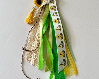 Ribbon Tassel Sunflower Inspired for Keychains, Junk Journals, Bag/purse Accessories