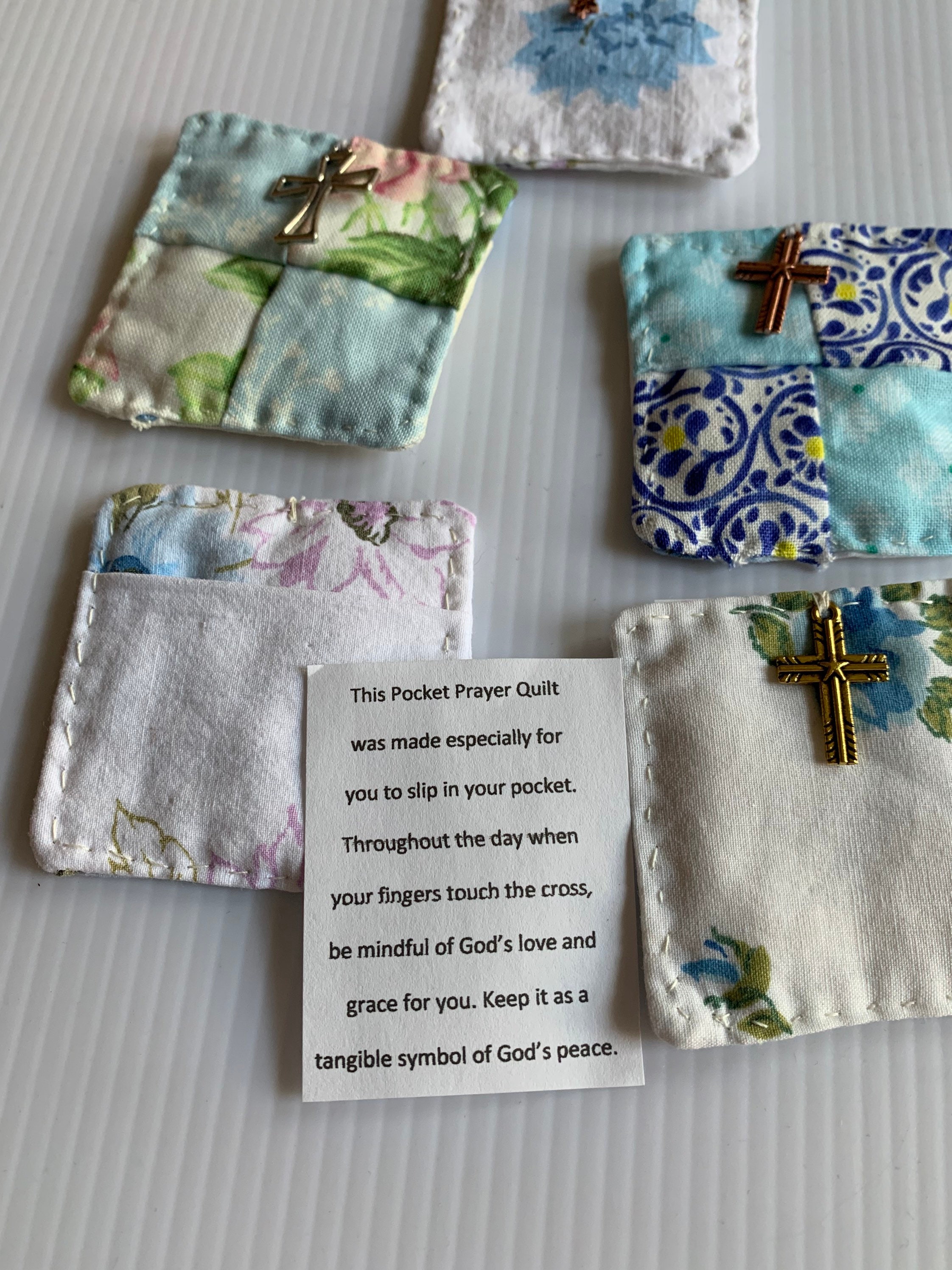 Prayer Squares Quilt Vegan Leather Tote Bag