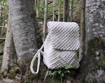 Macrame Backpack Purse Bag Handbag Handmade Fully Lined - Etsy