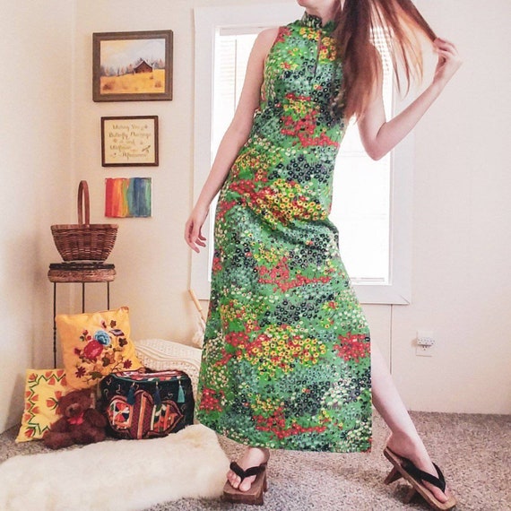 60's psychedelic maxi dress