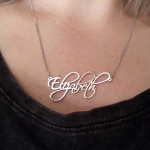 Joias de caligrafia para mulheres, colar de fonte personalizado