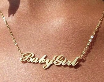Babygirl nameplate deals necklace