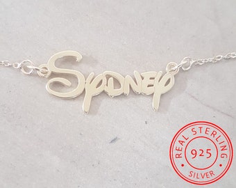 Disney Font Necklace, Disneyland Gift