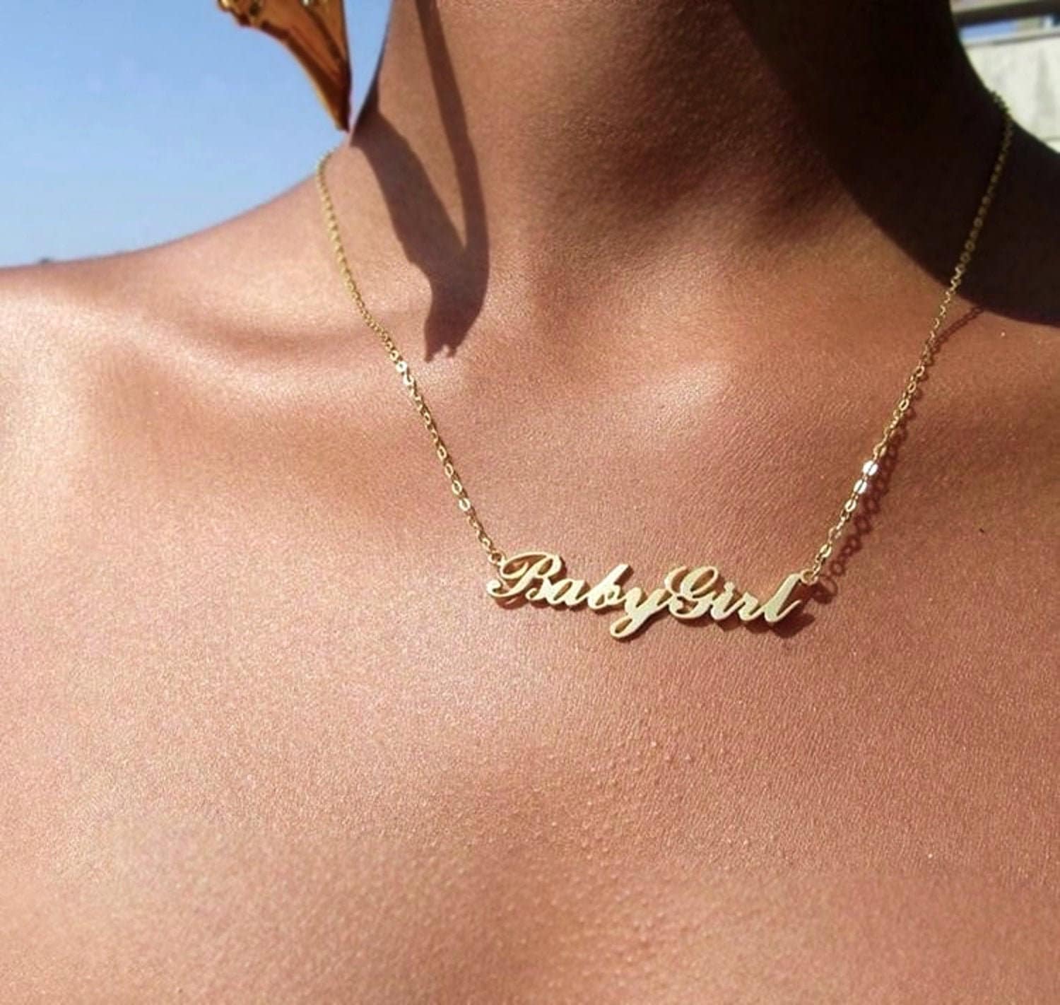 Little Girl Charm Necklace with Name in 18k Gold Plating over 925 Sterling  Silver | JOYAMO - Personalized Jewelry