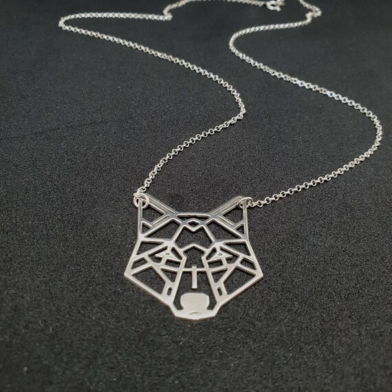 geometric fox necklace