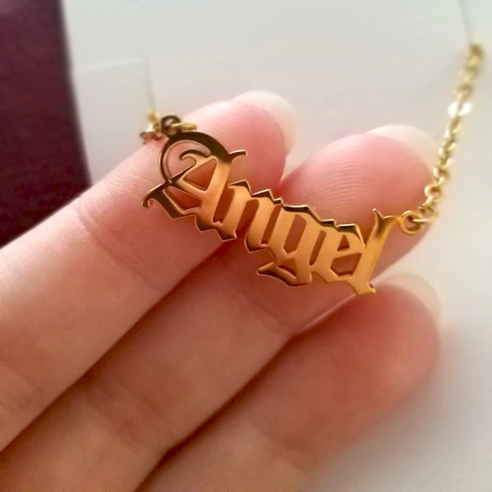 Word online angel necklace