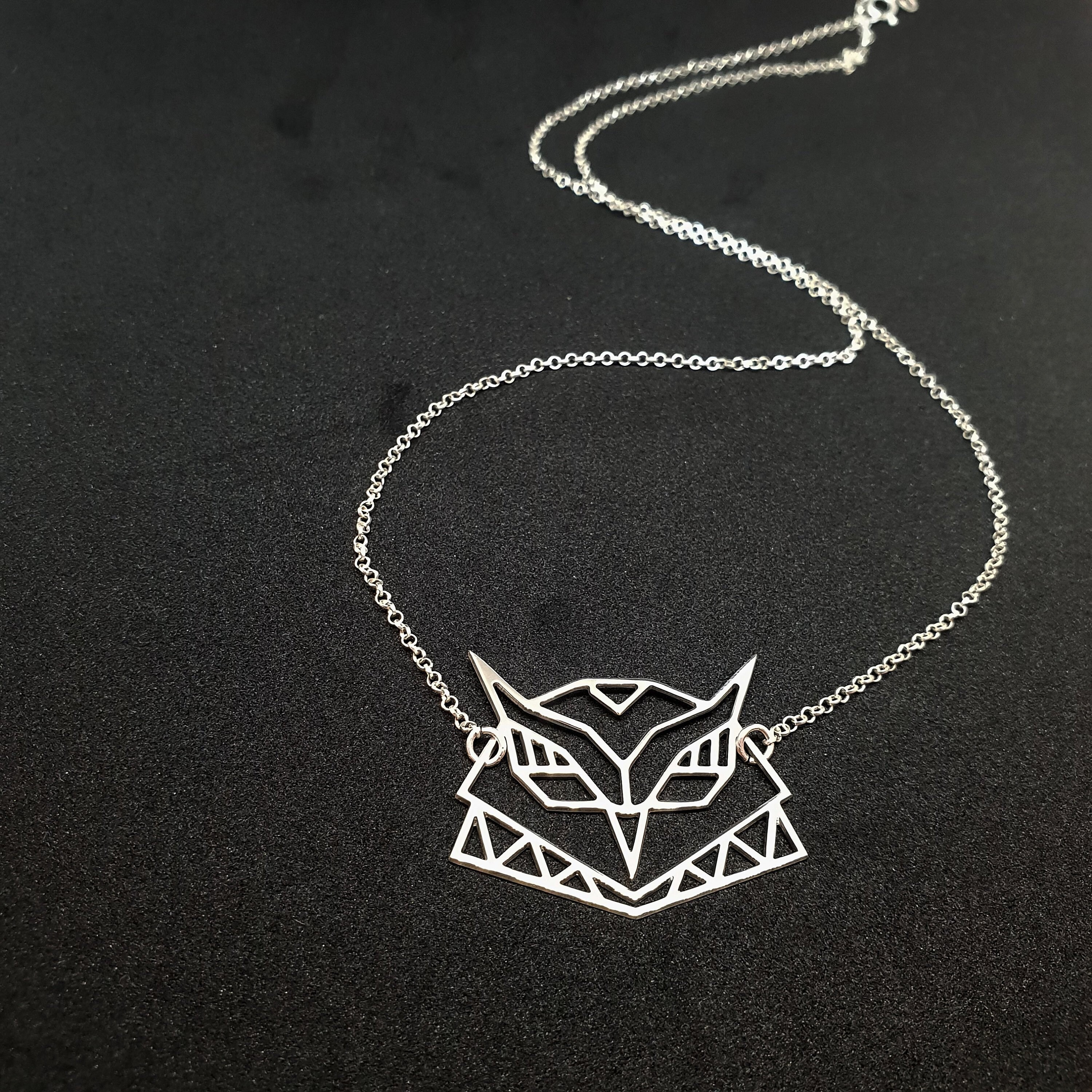 925 Silver Owl Necklace | Geometric Owl Jewelry | Bird Pendant | Birthday Gifts For Women
