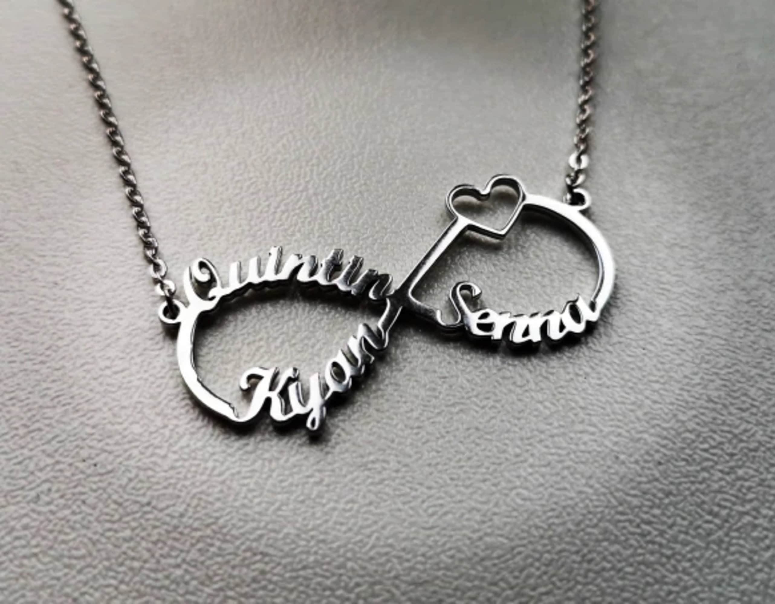 Personalized infinity necklace 3 names deals