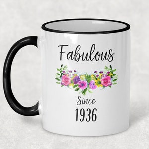 89th Birthday Idea Mug, Fabulous Since 1936 Mug 89 Year Old Woman Women Mom Grandmother Aunt Sister Birthday Gifts for Her Landmark Birthday