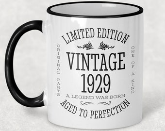 1929 Vintage Gift 95th Birthday Gift Mug Limited Edition for Women 95 Birthday for Men 95 Year Old Birthday Gift Legend was are born