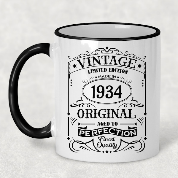 1934 Vintage Gift 90th Birthday Gift Mug Limited Edition for Women 90 Birthday for Men 90 Year Old Birthday Gift Legend was are born in 1934