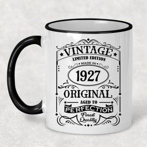98th Birthday Gift Mug: Vintage 1927 Limited Edition