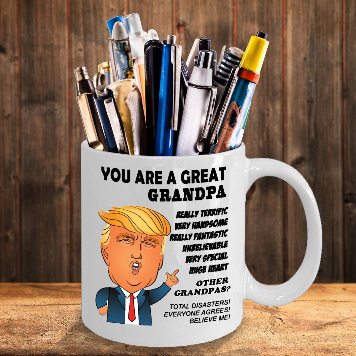 SUNENAT You're A Great Grandpa Trump Mug, Grandpa Coffee Mugs