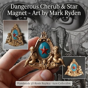 By SATASTEKIN Michael Jackson Dangerous Album Cherub Magnet – Mark Ryden Art Replica 6cm