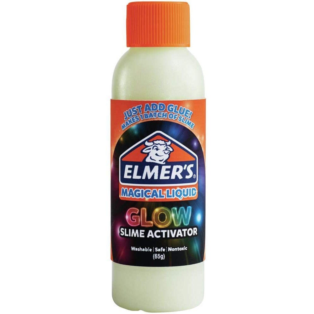 Elmers Glow in the Dark Slime Activator Magical Liquid Glue Slime  Activator, 65G Bottle Great for Making Glow in the Dark Slime 