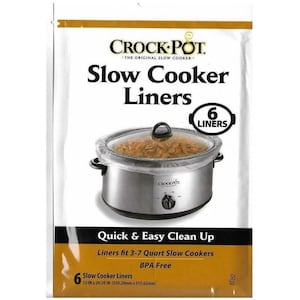 10pc USA Made 3-6 Quart Clear Crockpot Slow Cooker Liner Set Plastic C