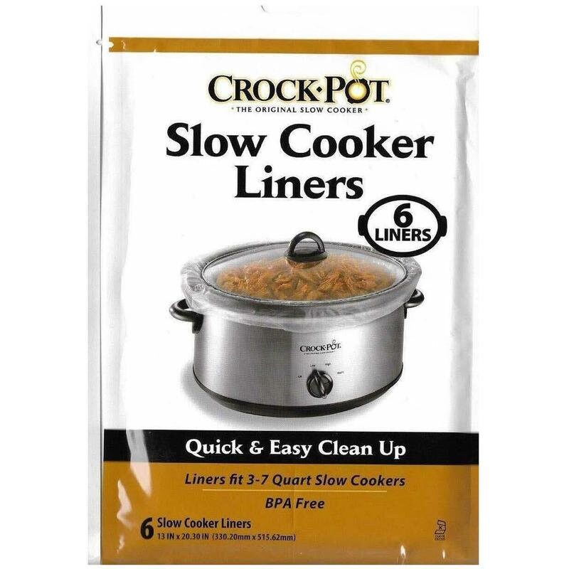 Crock Pot 3-7 Qt. Clear Crock Pot/slow Cooker Liner Plastic, 6 Liners 