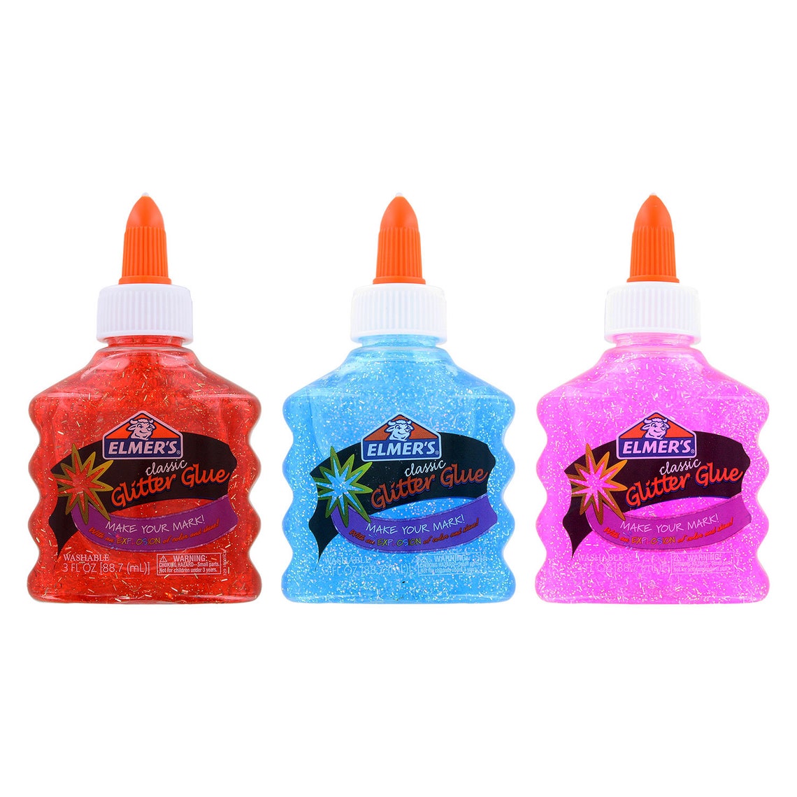 Elmer's Classic Washable Glitter Glue 3oz Bottles Pink Etsy