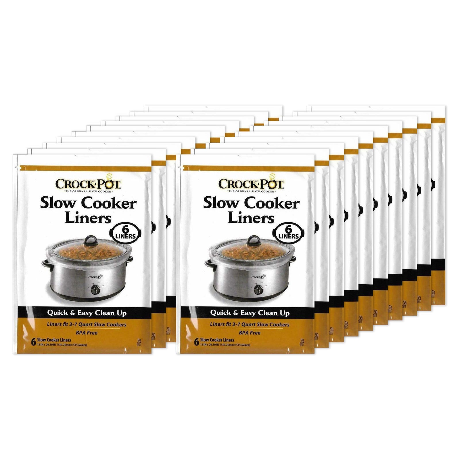 Crock-Pot Slow Cooker Liners Fits 3-7 Quart Home Cookers 6-Liners