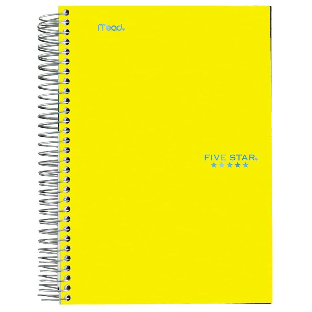 Five Star Spiral Notebook, 1 Subject, College Ruled Paper, 100 Sheets