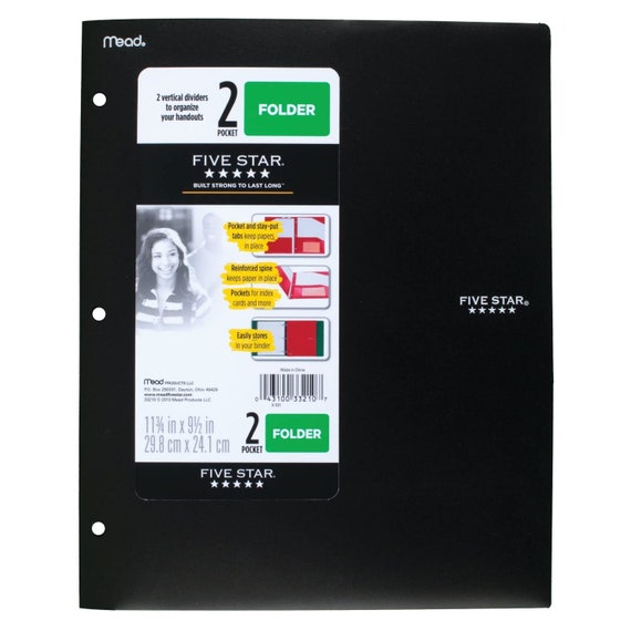 Five Star 2 Pocket Folder Stayput Folder Plastic Folders Etsy