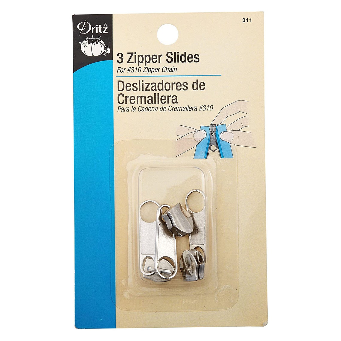 Dritz Zipper Slides Nickel 3count Etsy